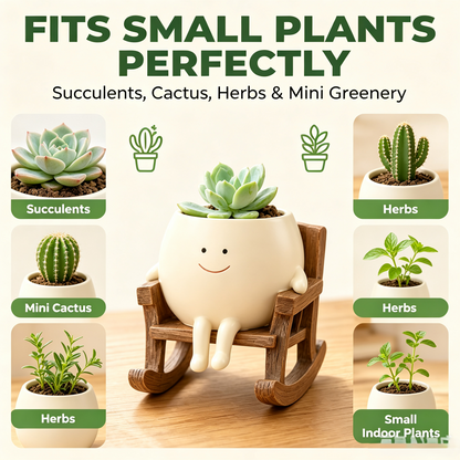 🍀Pokipot™ Happy Flowerpot,Cute Lazy Smile Character Planter Pot🪴