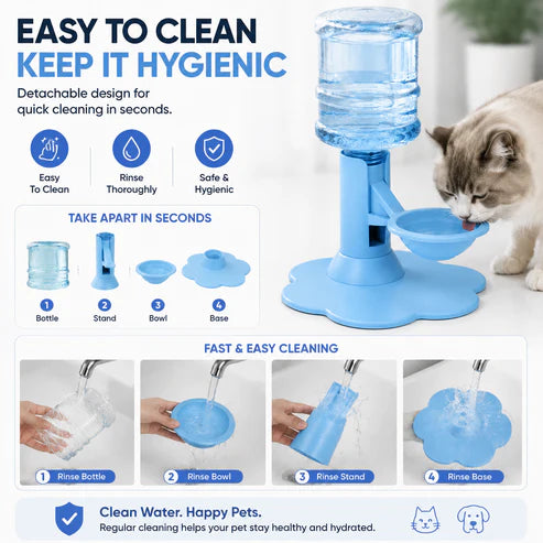 😻50% OFF TODAY🔥Automatic Pet Water Dispenser – Gravity Self Refilling Cat & Dog Water Bowl