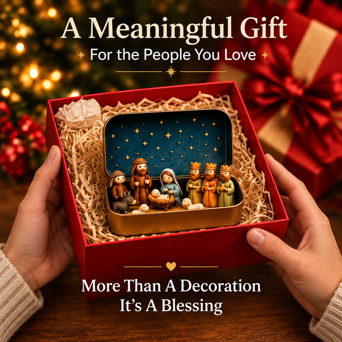 ⏳ Last Day 49% OFF –✝️Miniature Nativity Scene Set — A Little Tin, a Timeless Christmas Story🕊️