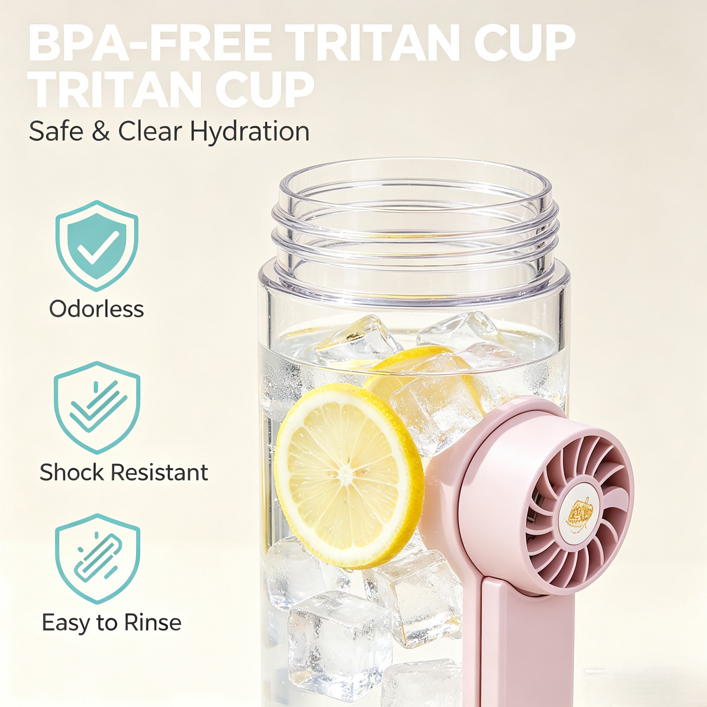 💦Summer Hot Sale-50% OFF🔥2 in 1 Portable Detachable Fan Water Bottle🥤
