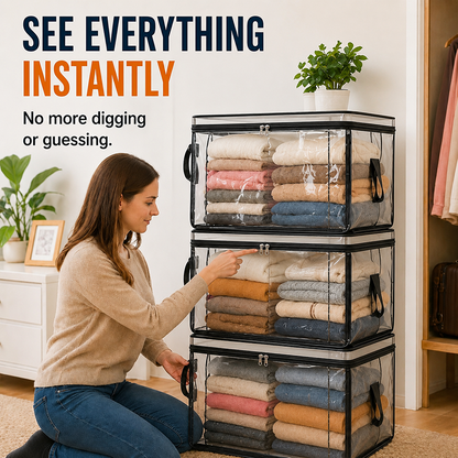 🎁 Mother's Day Sale 49% OFF📦Large Heavy-Duty Thick Plastic Clear Storage Bag for Clothes, Moving & Storage
