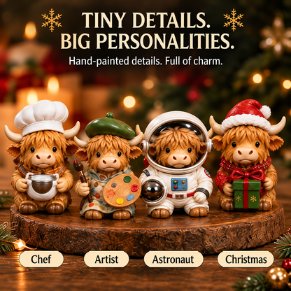 ⏳ Last Day 49% OFF –🐮24-Day Highland Cow Advent Calendar, Christmas Countdown Gift Box with Collectible