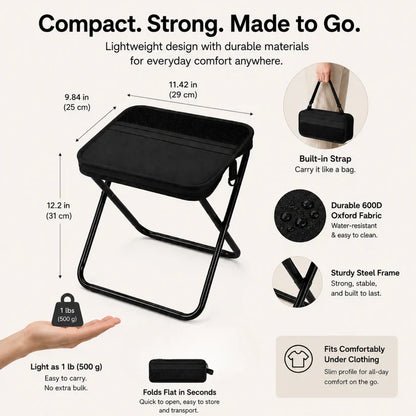 Limited Time 49% OFF | Portable Folding Stool with Storage Bag for Camping, Fishing & Travel