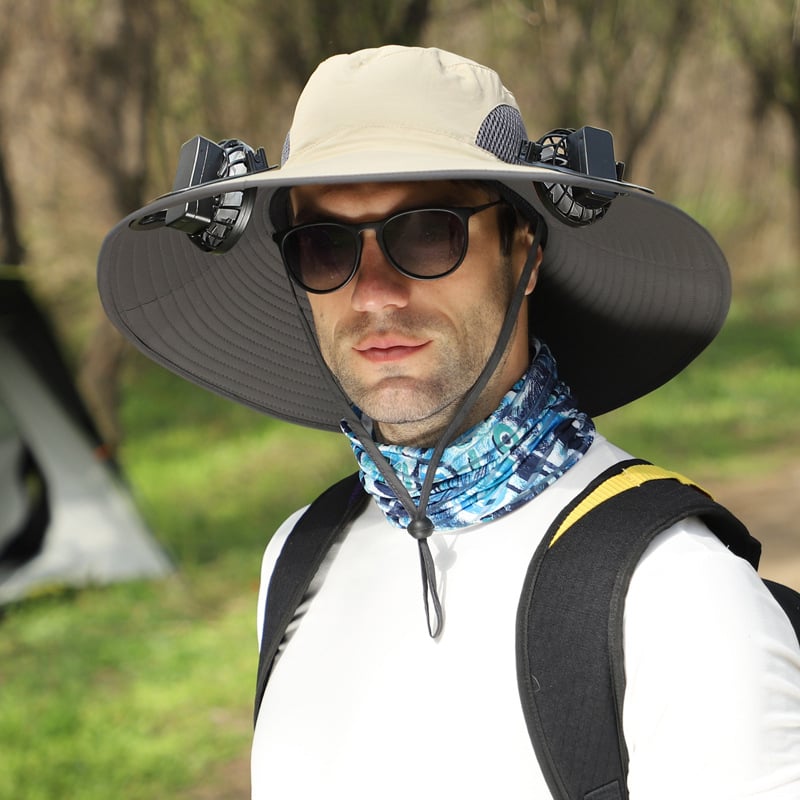 🔥Last Day Sale 49% -Wide Brim Solar Fan Outdoor Fishing Hat-Solar & USB Charging