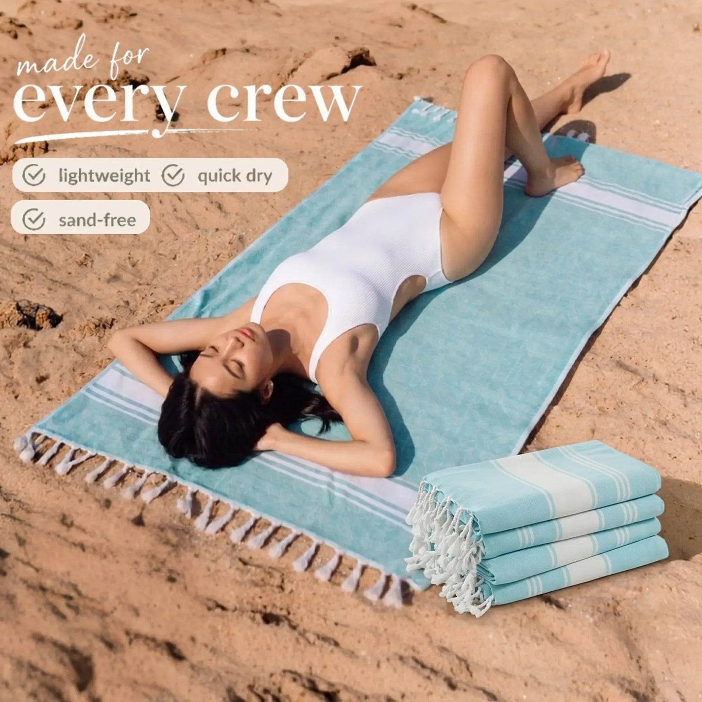 🔥Summer Hot Sale 48% OFF🌴 Lightweight XL Flat-Weave Beach Towel (39” x 71”)