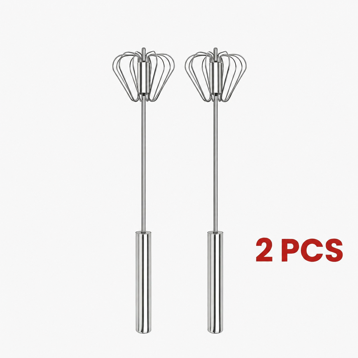 🥚☕Stainless Steel Hand-Push Rotary Whisk, Food-Grade Rust-Resistant Kitchen Utensil with Sturdy Riveted Construction.