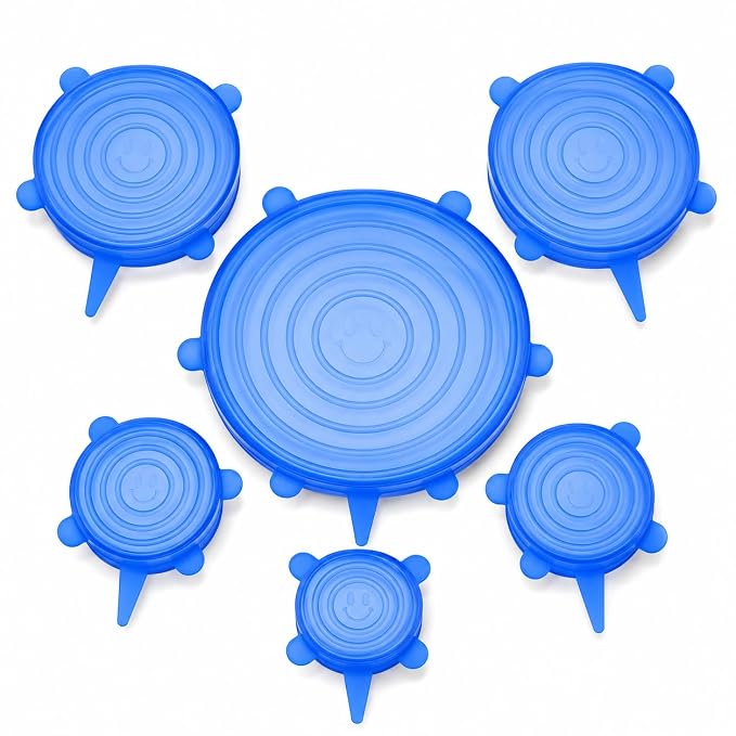 🔥LAST DAY 50% OFF🥗 6-Pack Silicone Stretch Lids – Reusable♻️, BPA-Free & Leak-Proof Covers for Bowls, Pots, Cups & Fruits