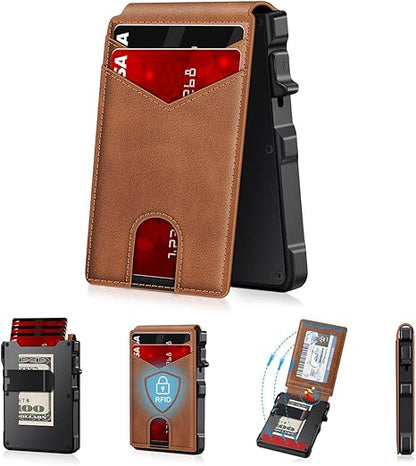 🔥49% off on the last day| 🔐 RFID Blocking Minimalist Pop-Up Wallet | One-Second Card Eject Design & Ultra Slim Pocket Wallet