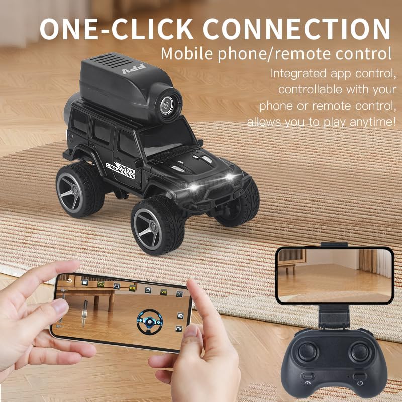 🕹️1:64 Mini Alloy RC Car With HD Camera & Real-Time Video Transmission(App & Remote)🚙