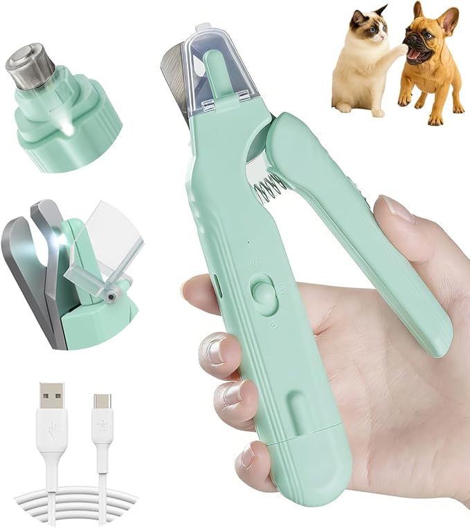 💥 LIMITED TIME 49% OFF 🐾 2-in-1 Pet Nail Clipper & Grinder ✨ LED Light, Low-Noise & Rechargeable