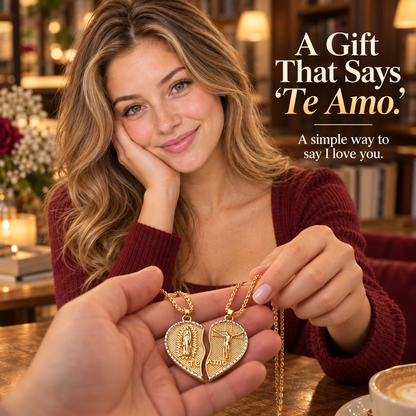 🔥 Limited Time Offer  2PC 18K  Split Heart Necklace Set✨ Split Heart Design, Gift-Ready for Two