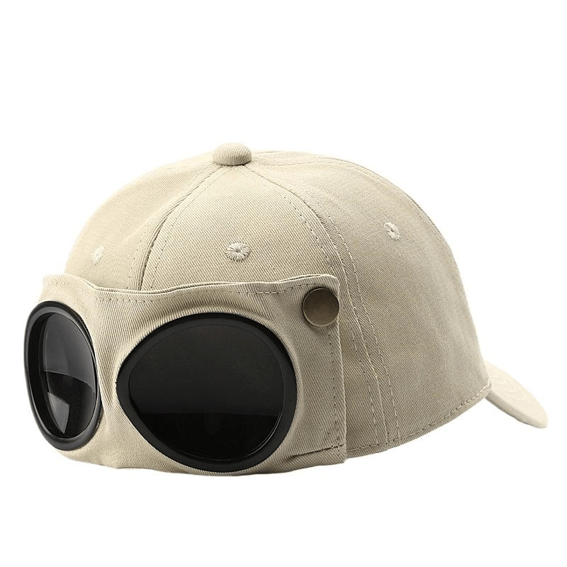 🤣 Aviator Style Baseball Cap — Unique Sunglasses Slots & Vintage Metal Details! 🧢✨