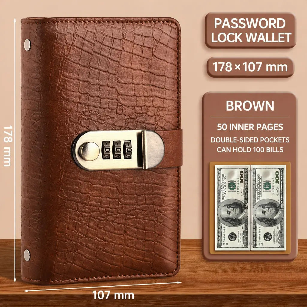 🔥LAST DAY 49% OFF🔐 Cash Stuffing Savings Binder | 100-Pocket Lock Wallet