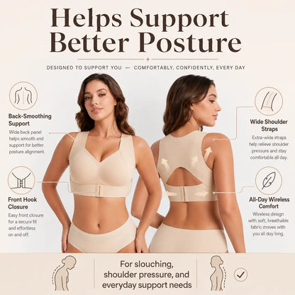 ✨ Premium Wireless Posture Corrector Bra | Front-Closure Shaping Bralette 🕊️
