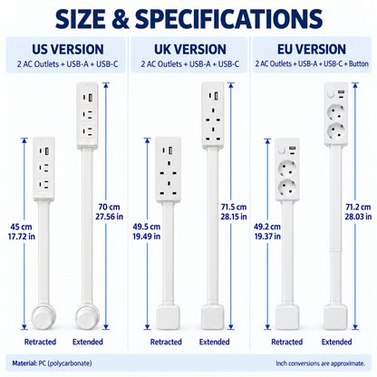 🔥 Limited-Time 49% OFF🔌 Extendable Outlet Extender with Rotating Base & USB-A/USB-C Charging