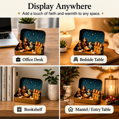 ⏳ Last Day 49% OFF –✝️Miniature Nativity Scene Set — A Little Tin, a Timeless Christmas Story🕊️
