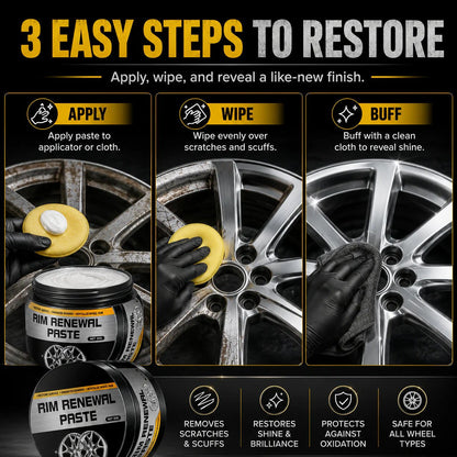✨ All-in-One Wheel Care & Restoration Paste | Clean, Polish & Protect 🚗