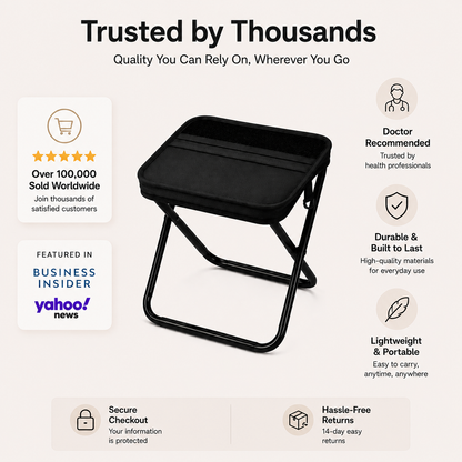 Limited Time 49% OFF | Portable Folding Stool with Storage Bag for Camping, Fishing & Travel