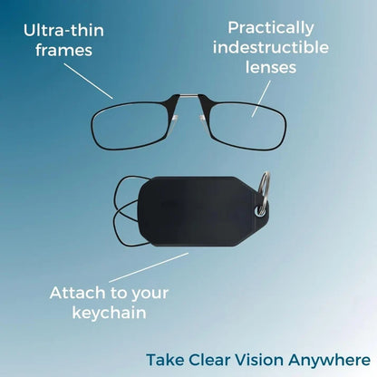 🔥Slim Folding Keychain Reading Glasses - Clips Anywhere, Reads Anytime🔑