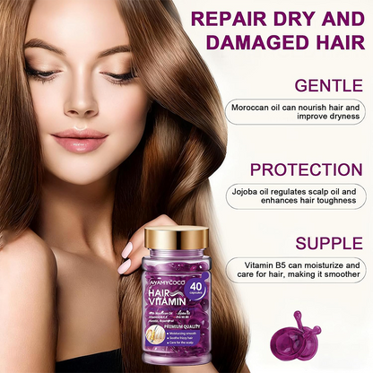 Hair Vitamin Capsules Infused with Violet Vitamins & Argan Oil for Color-Treated 💇‍♀️