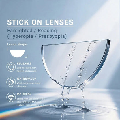 👓 Keep Your Favorite Glasses | Liquid Silicone Stick-On Lenses for Reading & Myopia (-6.00D to +6.00D)