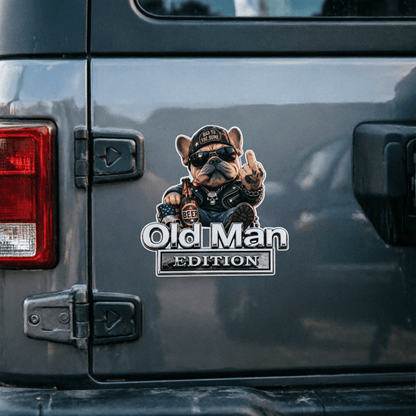 🚗Funny Old Man Edition 3D Metal Car Emblem, 3D Retro Cowboy Truck SUV Sticker Decal, Gift For Dads Bikers Truck Owners🐶