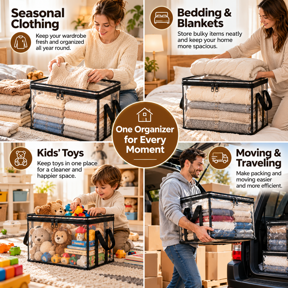 🔥Limited Time 50% OFF✨ Clear the Clutter! Large-Capacity Transparent Storage Organizer