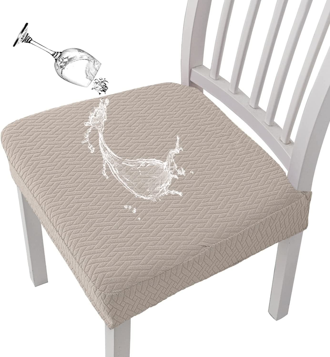 Jacquard Chair Cover – Stretch Fabric, Waterproof & Reusable