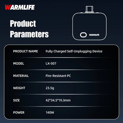 ⚡Smart Auto Stop Charging Protector🔋 - AI Auto Disconnect 140W Fast Charger | Overcharge Protection for iPhone & Android