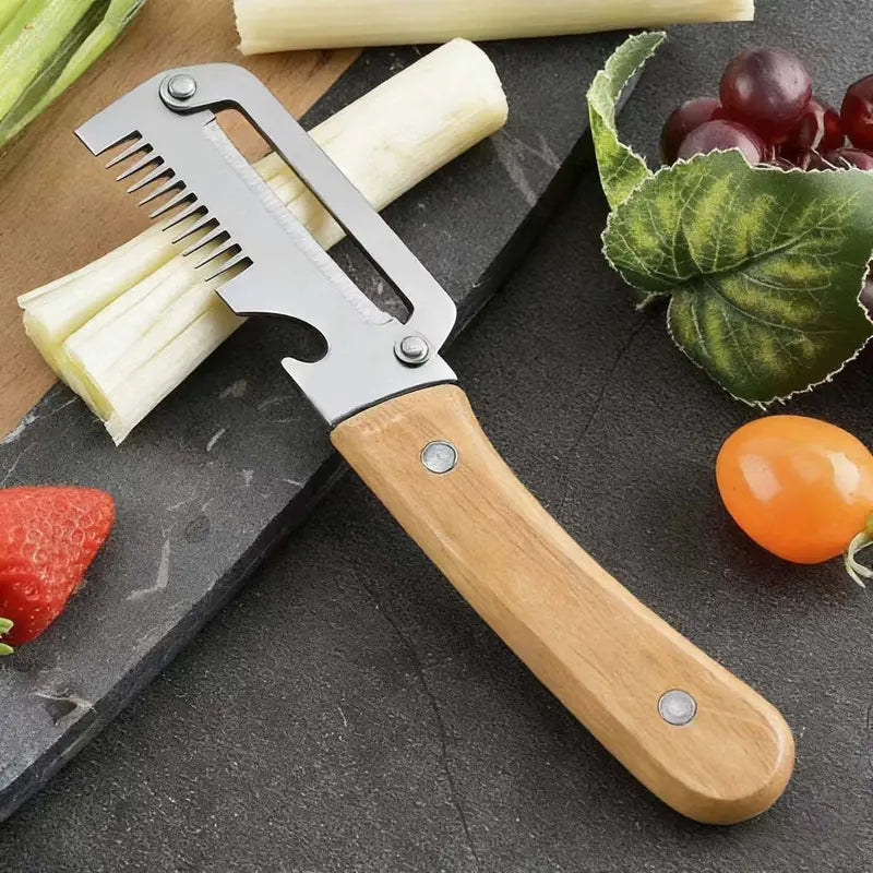 VeroChef™ 3-in-1 Master Peeler | Precision Steel & Natural Wood