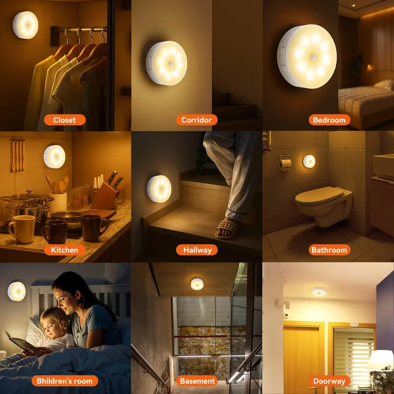 🔥 Motion Sensor Night Light ✨ Lights Up When You Come