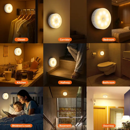 🔥 Motion Sensor Night Light ✨ Lights Up When You Come