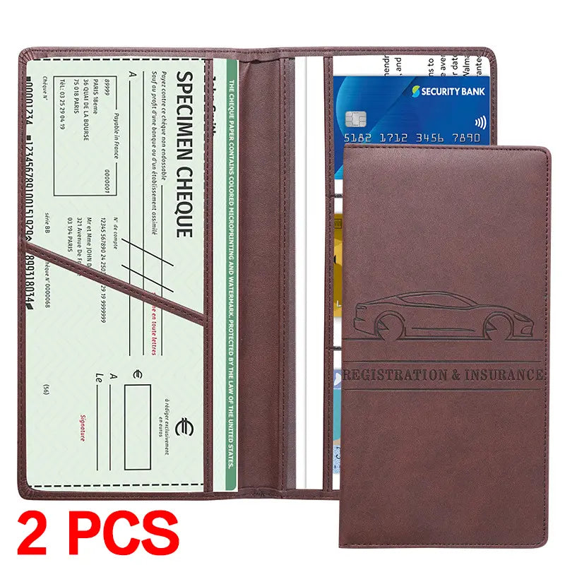 🗃️Car Registration & Insurance Card Holder, Magnetic Closure Vehicle Organizer, Car Essential Document Wallet