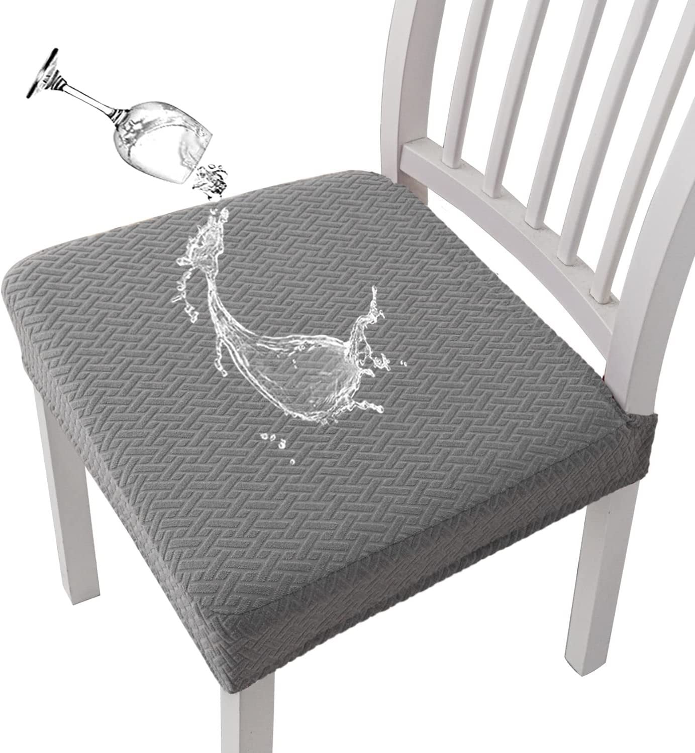 Jacquard Chair Cover – Stretch Fabric, Waterproof & Reusable