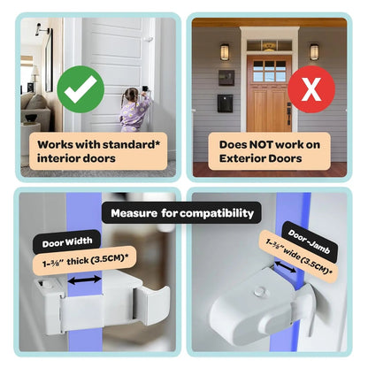 The Snap-On Door Lock Kids Can't Reach or Defeat - No Tools or Adhesives Required