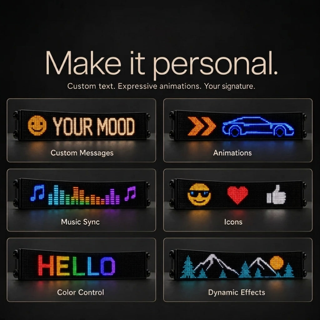 🚗 RGB Pixel LED Car Window Display | Custom Messages, Emojis & Animations 🌈