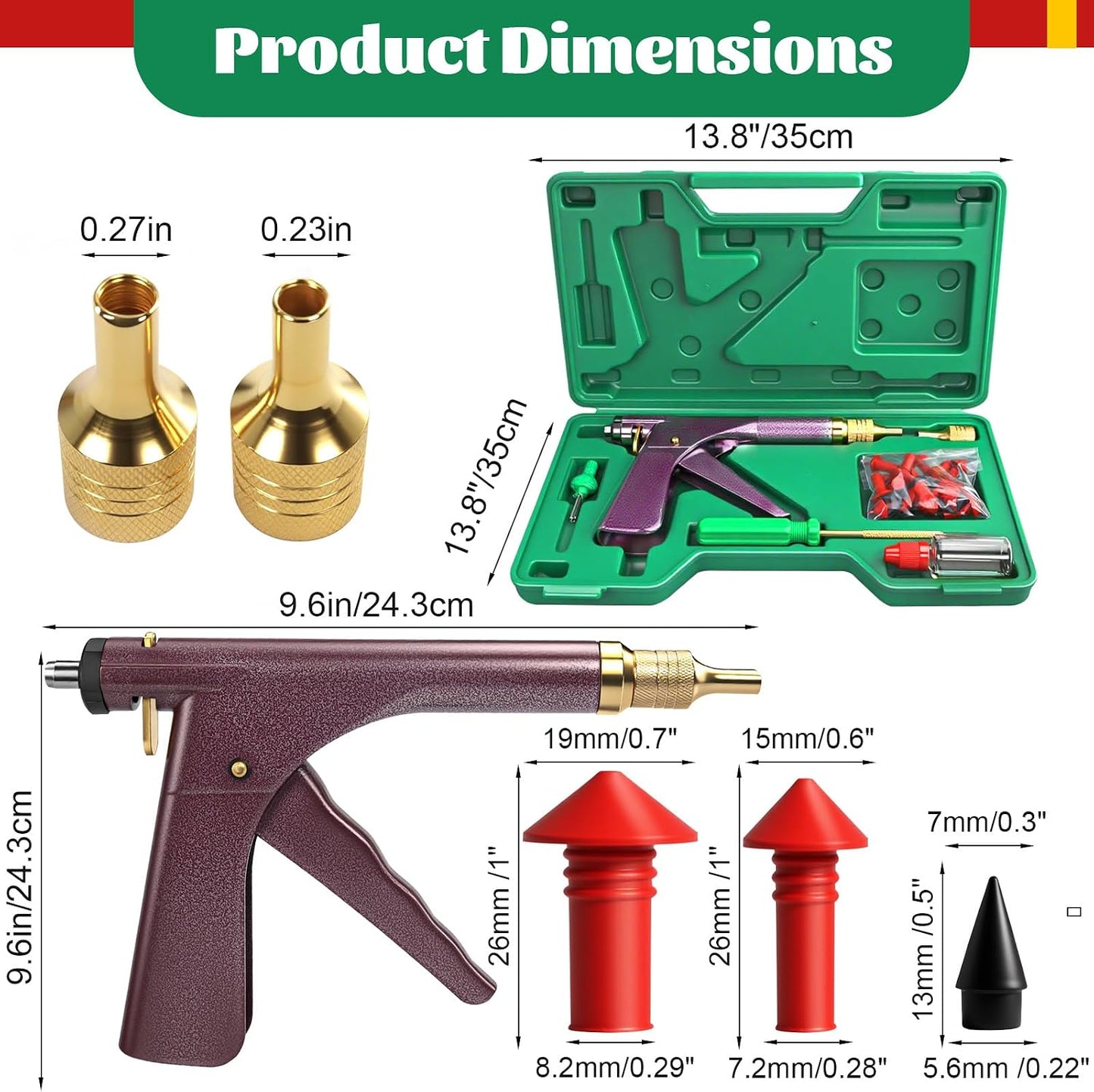 🔥Last Day 50% OFF🔥37 Pcs Mushroom Tire Plug Kit,Tire Plug Gun with 16 Plugs for Tubeless Tyre Punctures and Flats on Motorcycle,ATV,Trucks & Tractors,Fix a Flat Roadside Rapid Repair Set