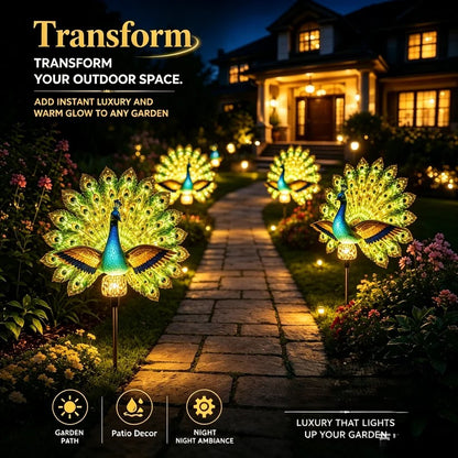 🔥 Last Day 49% OFF 🦚Solar Peacock Garden Sculpture Light🌟Transform Your Outdoor Space🏡