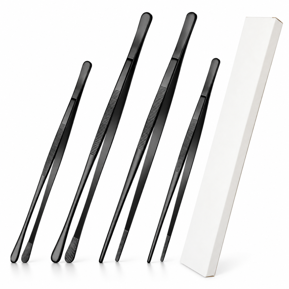 🍴 Stainless Steel Cooking Tweezers | 10" & 12" Precision Kitchen Tongs