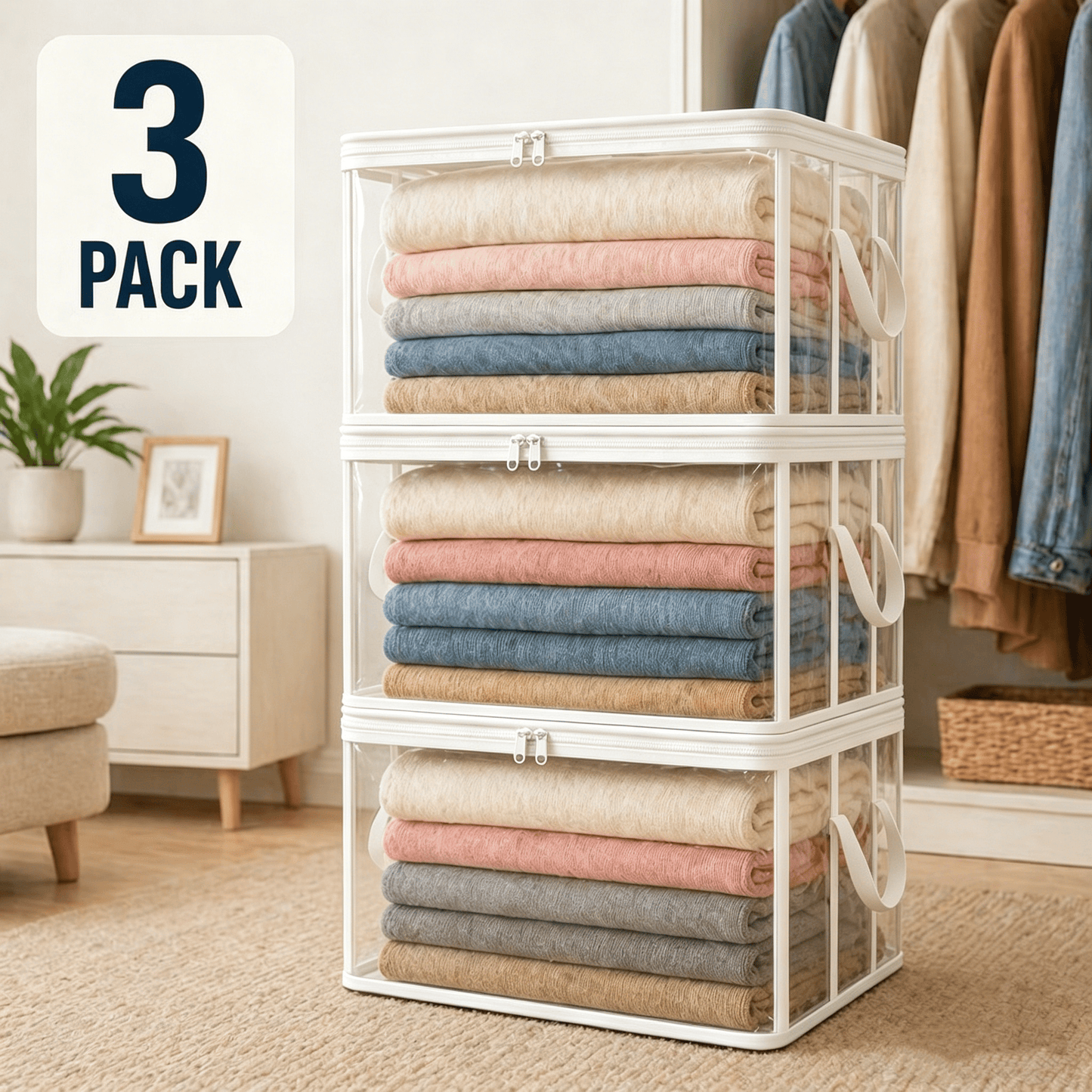 2026 Home Essentials Kit ✨Premium Clear Clothing Storage Bag