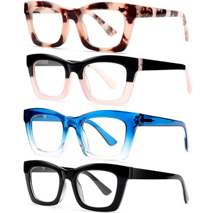 Hot Sale👓Anti Blue Light Glasses Set 4 Pairs Oprah Style Unisex Reading Glasses