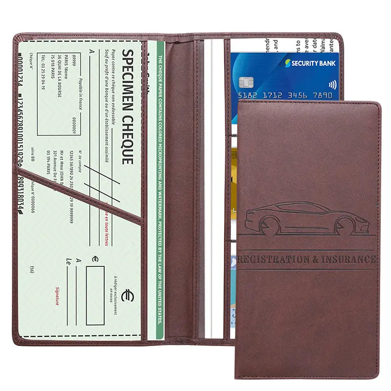 🗃️Car Registration & Insurance Card Holder, Magnetic Closure Vehicle Organizer, Car Essential Document Wallet
