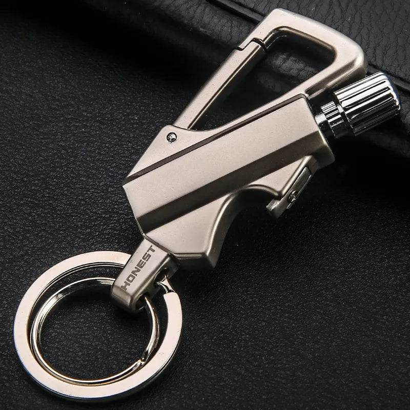 🔥 3-in-1 Waterproof Refillable Match Keychain with Bottle Opener & Carabiner Clip
