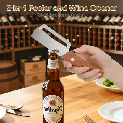 VeroChef™ 3-in-1 Master Peeler | Precision Steel & Natural Wood