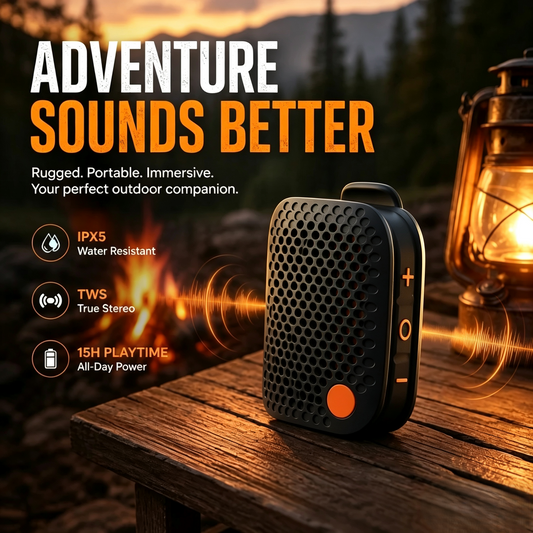 🔊50% discount! ✨ Portable Bluetooth speaker - TWS stereo, IPX5 waterproof, powerful bass 🎵