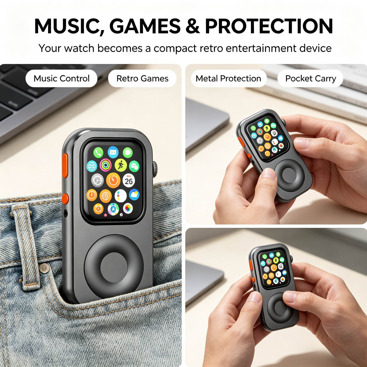 RePod Aluminum Alloy Protective Case for Watch Series The Classic iPod Reborn on Your Watch