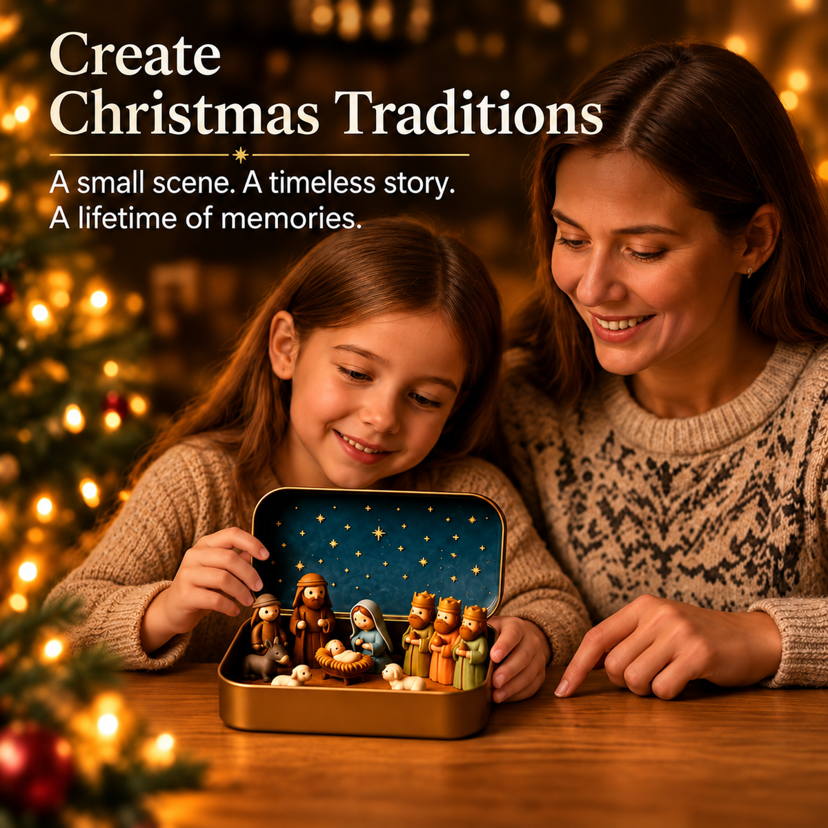 ⏳ Last Day 49% OFF –✝️Miniature Nativity Scene Set — A Little Tin, a Timeless Christmas Story🕊️