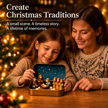 ⏳ Last Day 49% OFF –✝️Miniature Nativity Scene Set — A Little Tin, a Timeless Christmas Story🕊️