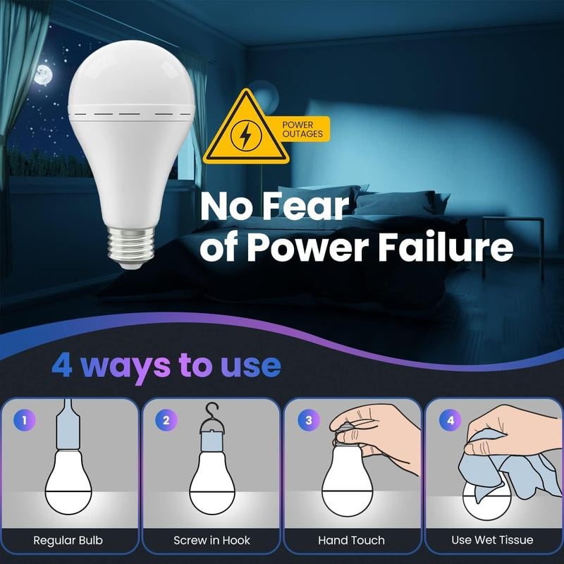 🎁Last Day 50% OFF🔥 Rechargeable Emergency LED Bulb – Never Be In The Dark!
