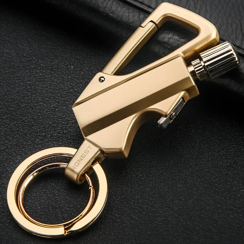 🔥 3-in-1 Waterproof Refillable Match Keychain with Bottle Opener & Carabiner Clip